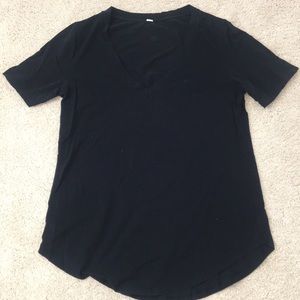 Lululemon short sleeve black top size 10